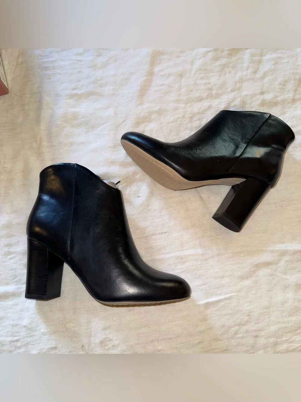 Lucca Women's Black Leather Ankle Boots - Classic Block Heel